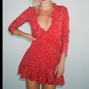 Women’s Realisation Par The Alexandra Silk Wrap Mini Dress - Red Star